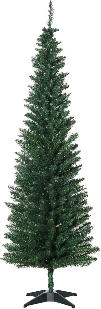 6ft unlit slim pencil Christmas tree, 390 tips, 55 cm wide, green