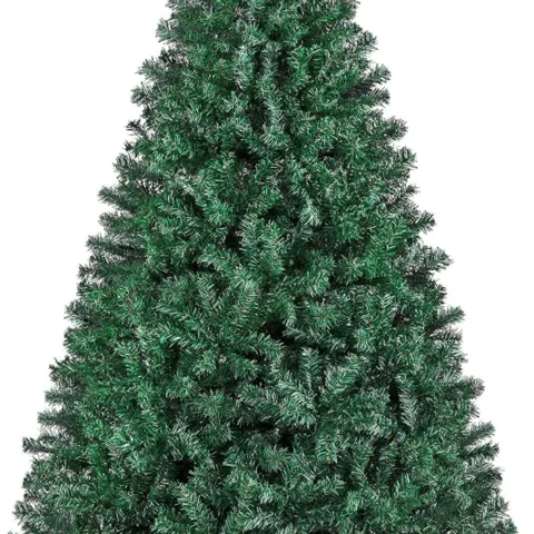 7 ft unlit hinged spruce Christmas tree, 1446 tips, green, with stand