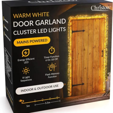800 micro LED cluster light door garland, 5.5 m, warm white, mains