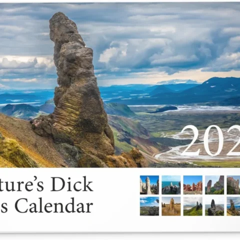A3 2027 wall calendar of rude-looking rock formations, joke gift