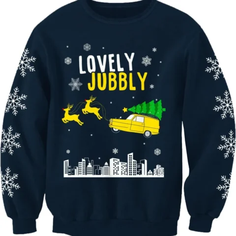 Adults’ Lovely Jubbly Christmas sweatshirt with a fleece lining