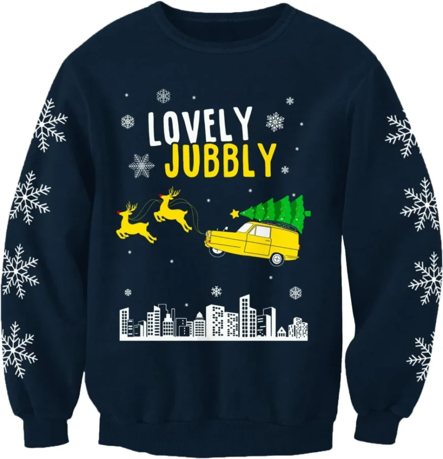 Adults’ Lovely Jubbly Christmas sweatshirt with a fleece lining