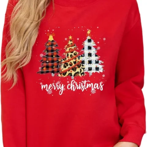 Asoodiy women’s Christmas sweatshirt, Xmas top