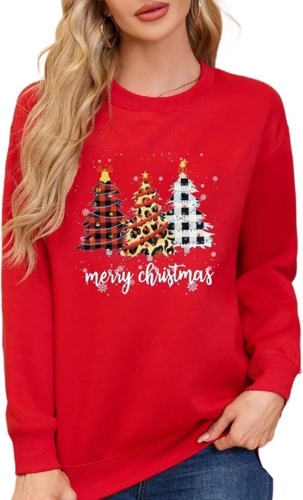 Asoodiy women’s Christmas sweatshirt, Xmas top