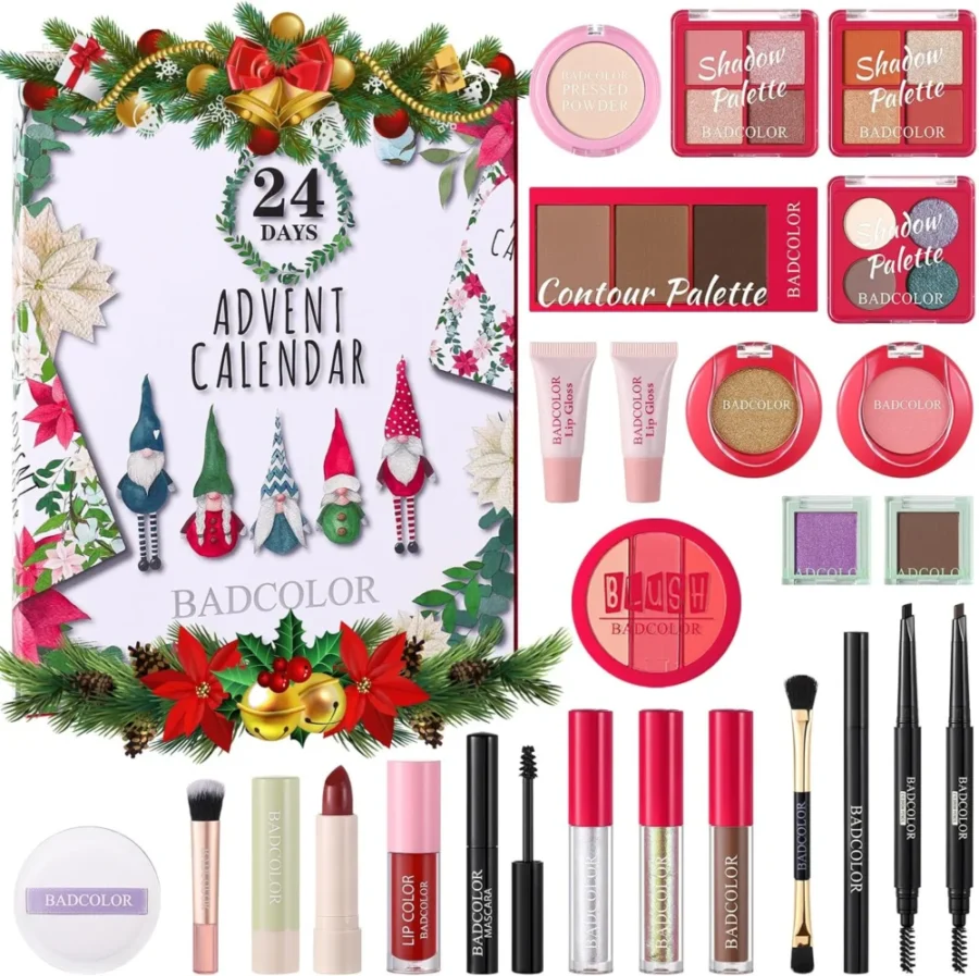 BADCOLOR makeup advent calendar, 24 boxes, eyeshadow to contour