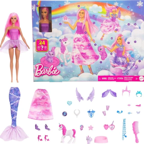 Barbie advent calendar with doll and 24 fantasy accessories