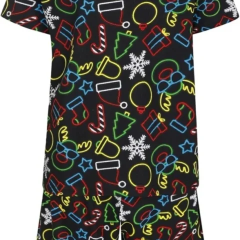 Boys’ short Christmas pyjamas in 100% cotton, ages 9 to 16