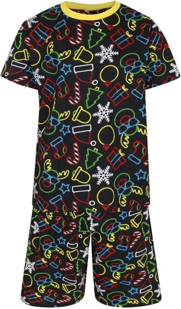 Boys’ short Christmas pyjamas in 100% cotton, ages 9 to 16