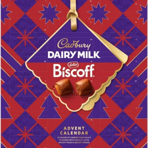 Cadbury Biscoff advent calendar with 24 chocolate chunks, 236 g