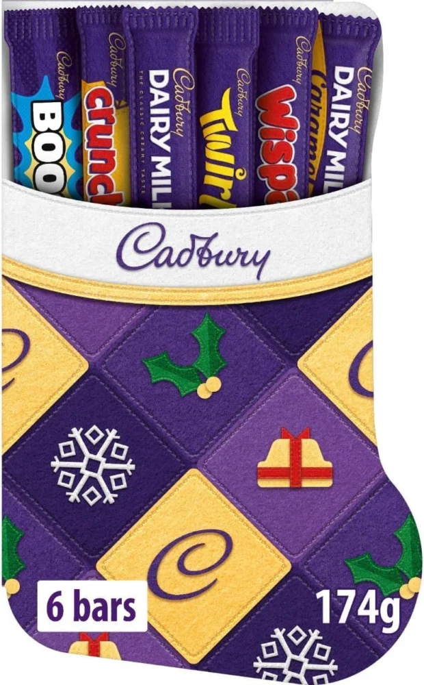Cadbury Dairy Milk stocking selection box, 6 chocolate bars, 174 g
