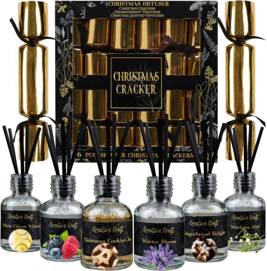 Christmas crackers with 30 ml scented reed diffusers, pack of 6