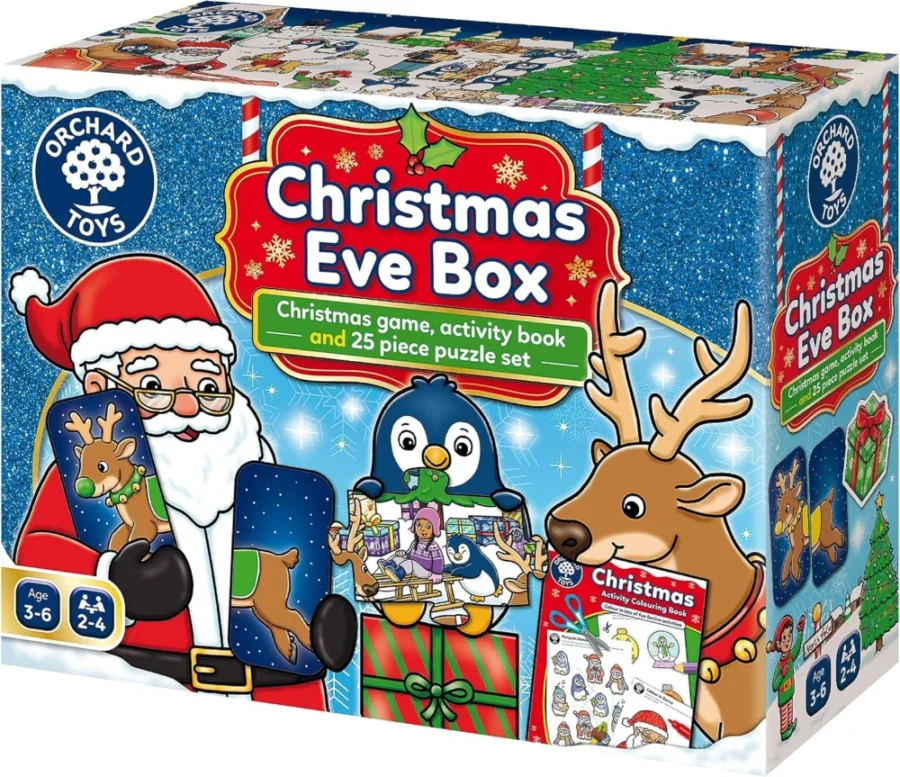 Christmas Eve box with Reindeer Race game, jigsaw and activity book