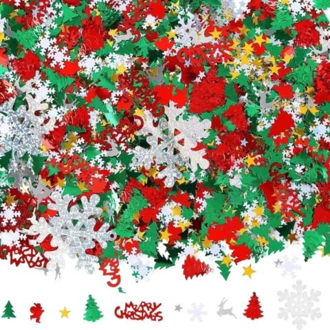Christmas table confetti, 4,800 pieces in mixed shapes, 100 g