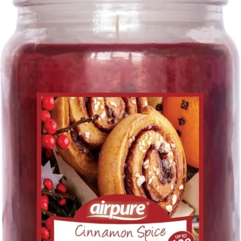 Cinnamon scented large jar candle, 18 oz, up to 120 hours