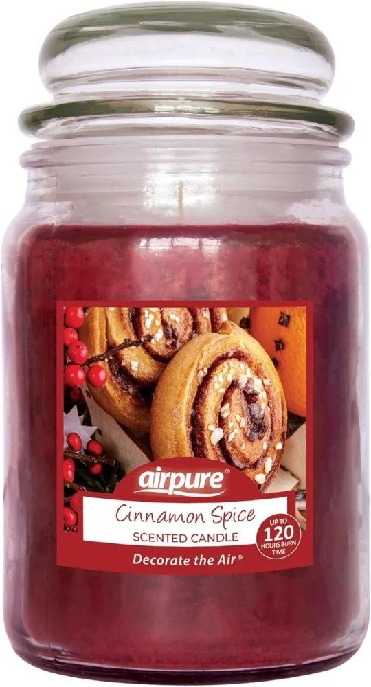 Cinnamon scented large jar candle, 18 oz, up to 120 hours
