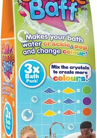 Colour-changing crackling bath packs for kids, 3 in a box