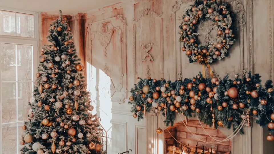 A Christmas tree with presents underneath