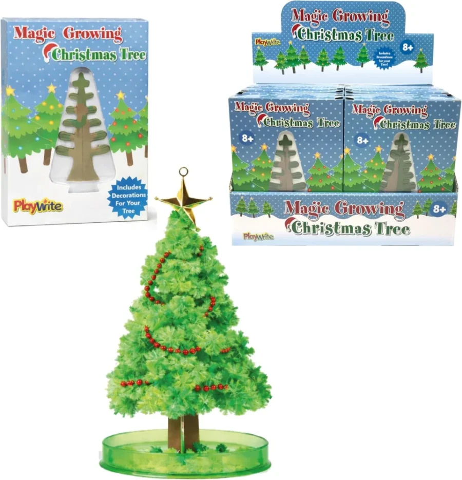 Crystal growing Christmas tree kit for children, grows in 24 hours
