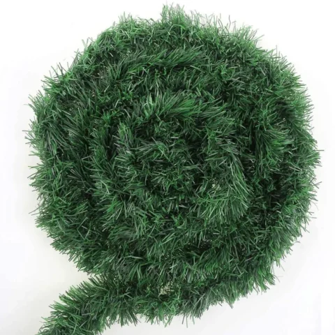 Dark green bushy garland, 50 ft (15.5 m), 9 cm wide, no metal core