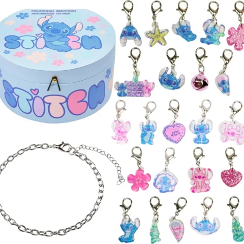 Disney Stitch jewellery advent calendar, bracelet and 23 charms