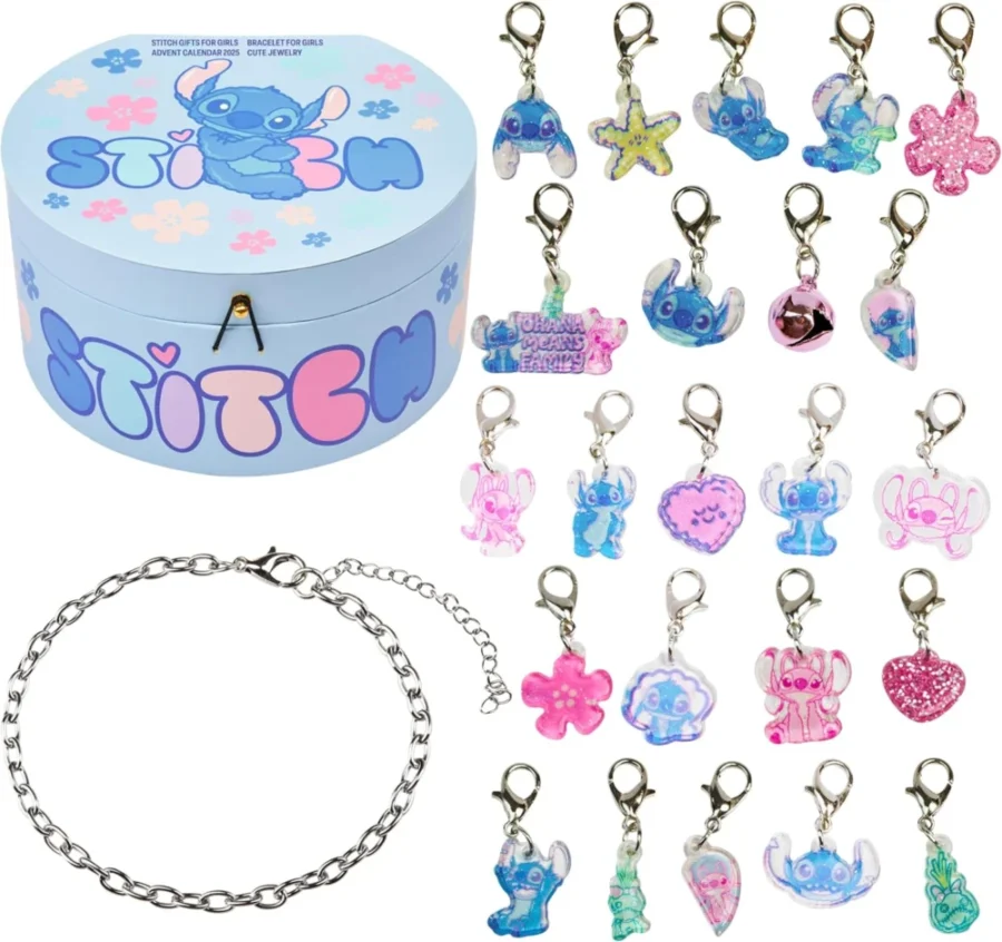 Disney Stitch jewellery advent calendar, bracelet and 23 charms