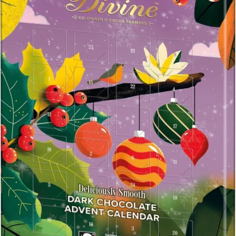 Divine 70% dark chocolate advent calendar, vegan, 85 g