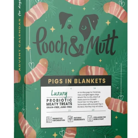 Dog advent calendar with pigs in blankets flavour meaty treats