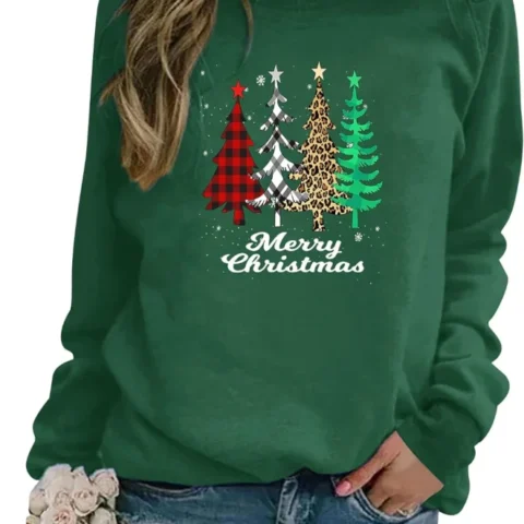 Dresswel women’s Merry Christmas tree sweatshirt top