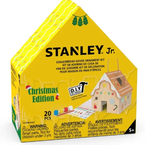 Easy-build wooden gingerbread house kit with decorations, ages 5+