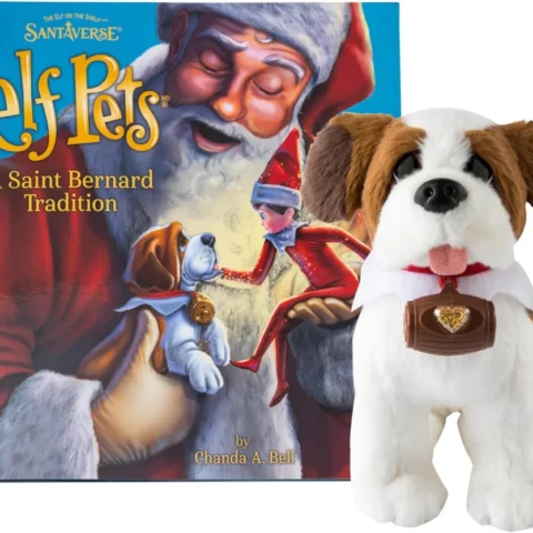 Elf Pets Saint Bernard plush, barrel charm, storybook and certificate