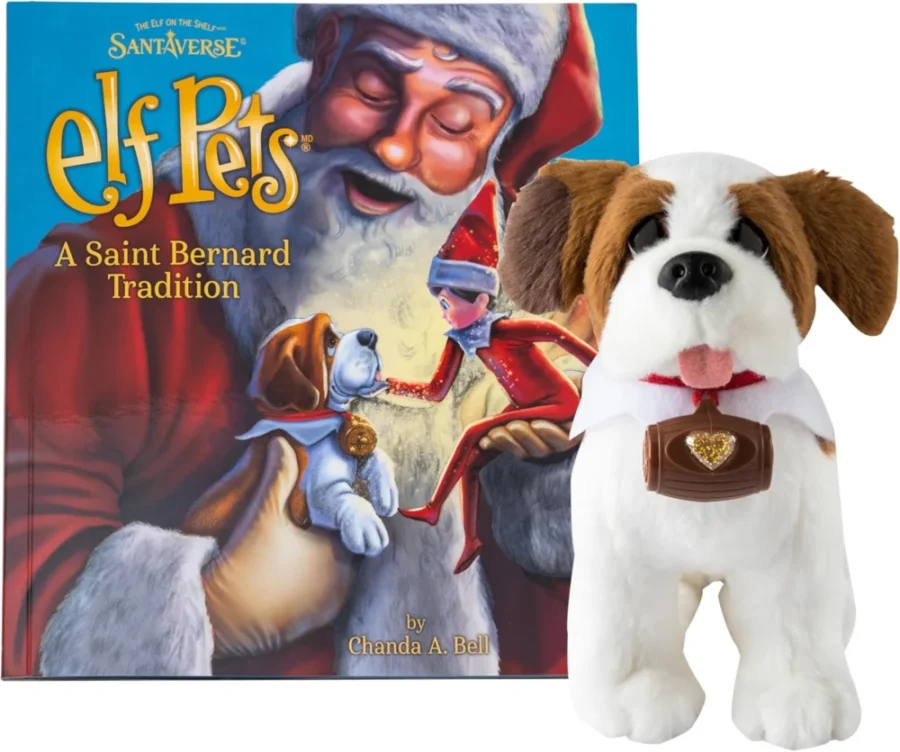Elf Pets Saint Bernard plush, barrel charm, storybook and certificate