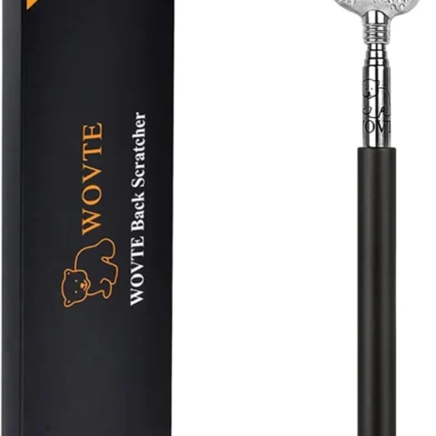 Extendable stainless steel bear claw back scratcher, 21 to 58 cm