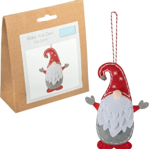 Felt gonk sewing kit with pre-punched shapes, 10.5 x 13 cm