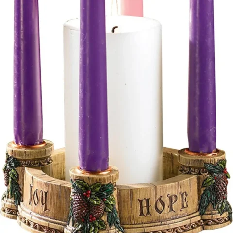 Fioretti resin Advent wreath with candle cups and drip trays, 15 cm