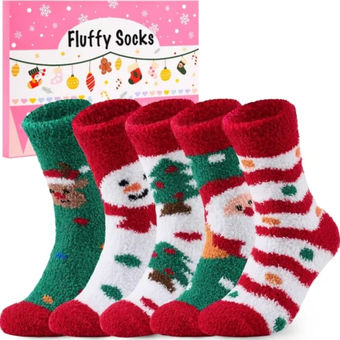 Fluffy Christmas bed socks for women and girls
