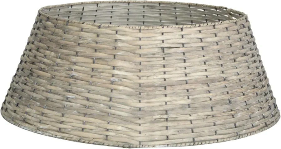Foldable 3-panel wicker tree skirt, 60 cm base, 21 cm high