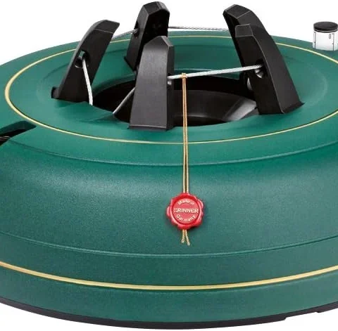 Foot-pedal Christmas tree stand with audible lock and water gauge