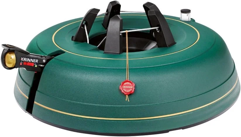 Foot-pedal Christmas tree stand with audible lock and water gauge