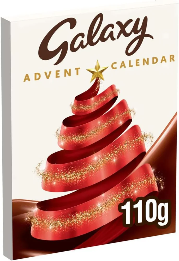 Galaxy smooth milk chocolate advent calendar gift box, 110 g