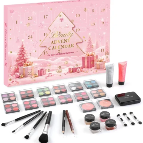 Gleamkid makeup advent calendar, 30 pieces, 7 eyeshadow palettes
