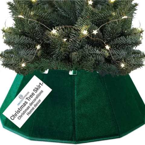 Green velvet tree collar, 38 cm top, 65 cm base, 25 cm high