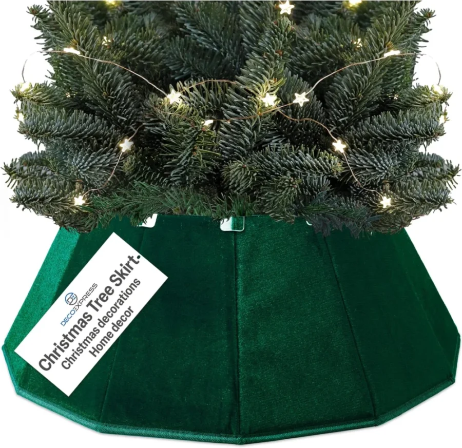 Green velvet tree collar, 38 cm top, 65 cm base, 25 cm high