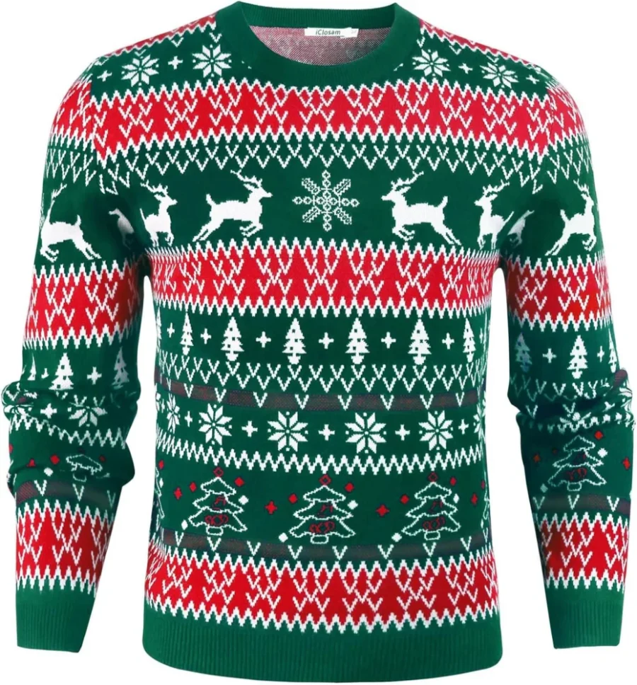 iClosam unisex novelty Christmas jumper, long sleeve knitwear top