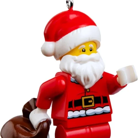 Jolly Santa LEGO keepsake tree ornament, 6.9 cm, metal ring hanger
