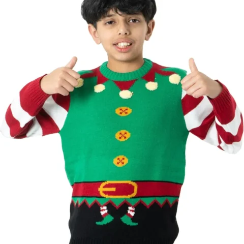 Kids 3D novelty Christmas jumper, UK sizes 3 to 13 years
