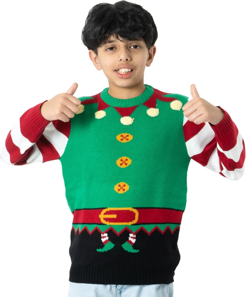 Kids 3D novelty Christmas jumper, UK sizes 3 to 13 years
