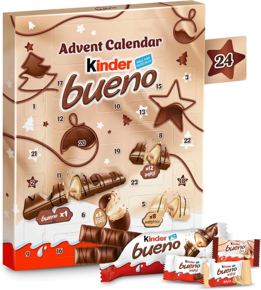 Kinder Bueno advent calendar with 24 chocolate treats, 181 g