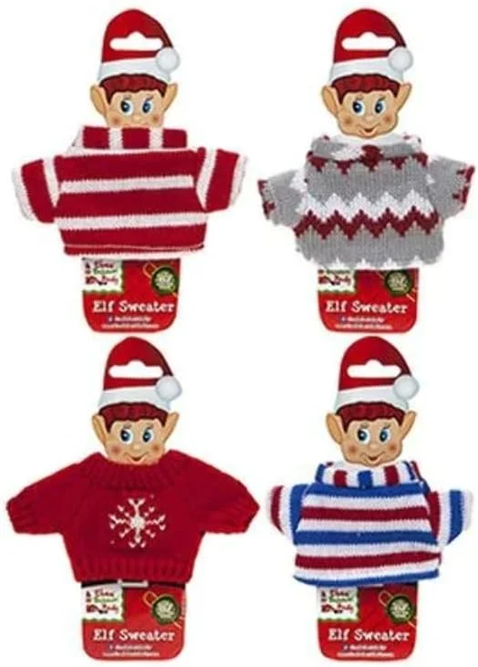 Knitted elf accessory jumper, one of four designs sent at random