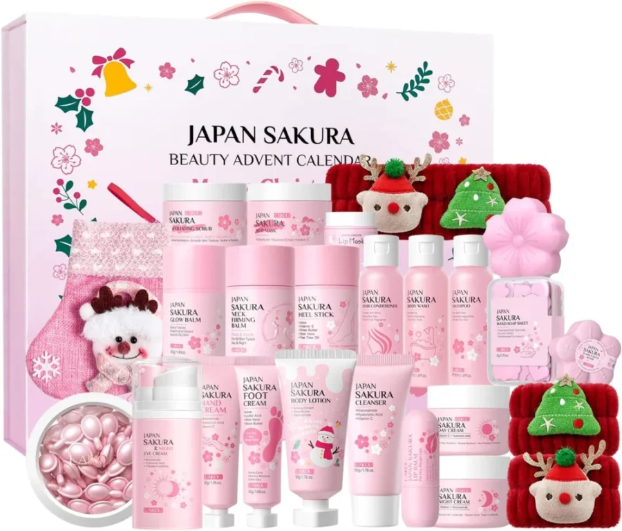 LAIKOU Sakura advent calendar, 24 days of skincare and body care