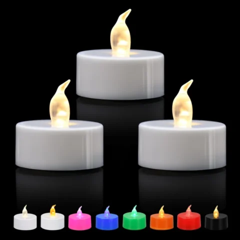 LED tea lights in warm white, 3.5 cm, sold in packs of 12 to 200